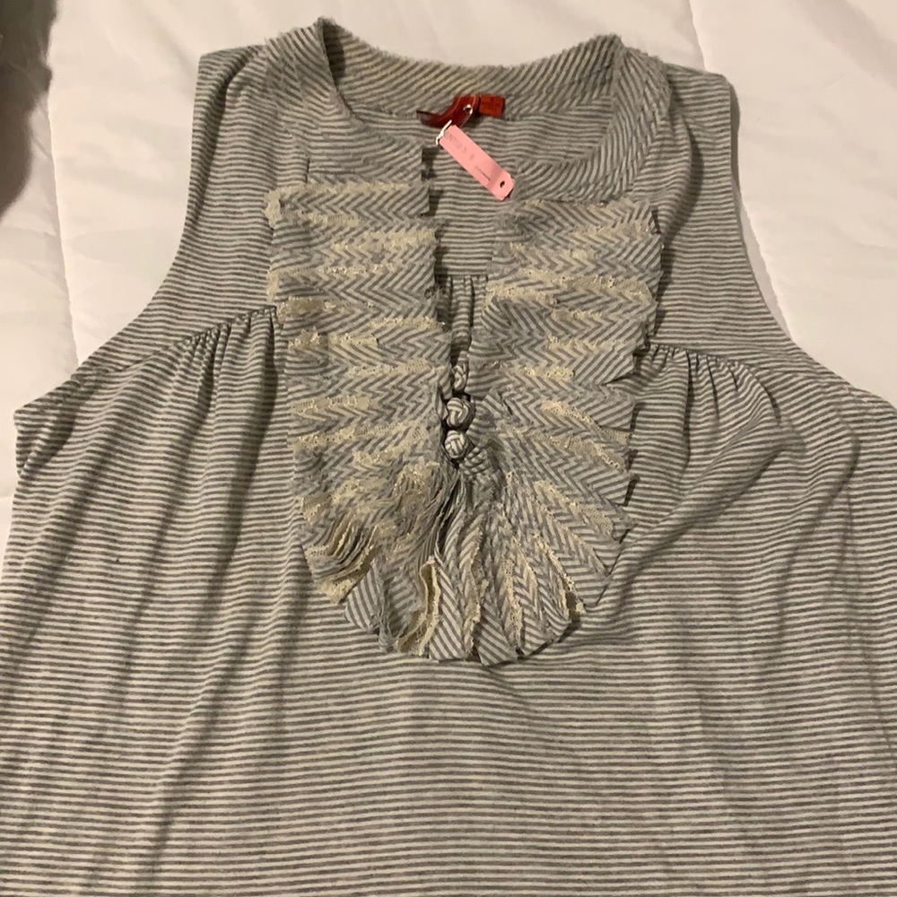 Anthropologie One September Ruffle Bib top